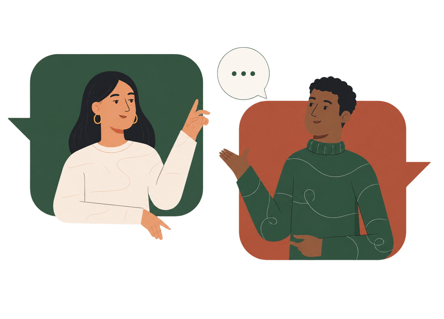 Deux étudiants qui échangent